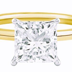 *New 1.99 Carat Princess Cut Diamond Ring – 14K Gold – SI1 H – Minimalist Beauty